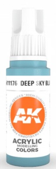  AK Interactive  NoScale Deep Sky Blue Acrylic Paint 17ml Bottle AKI11176
