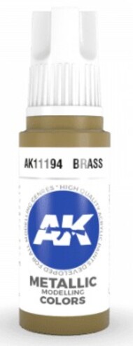  AK Interactive  NoScale Brass Metallic Acrylic Paint 17ml Bottle AKI11194