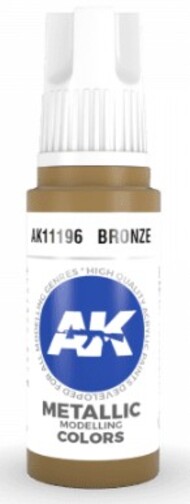  AK Interactive  NoScale Bronze Metallic Acrylic Paint 17ml Bottle AKI11196
