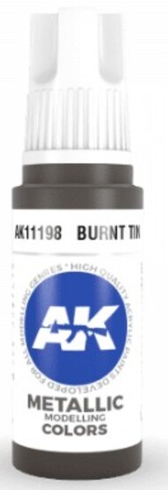  AK Interactive  NoScale Burnt Tin Metallic Acrylic Paint 17ml Bottle AKI11198