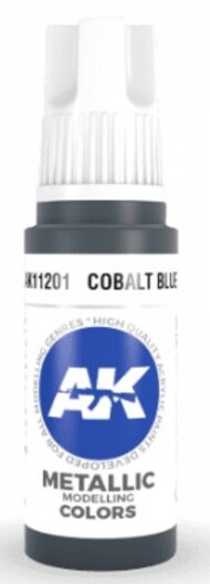  AK Interactive  NoScale Cobalt Blue Metallic Acrylic Paint 17ml Bottle AKI11201