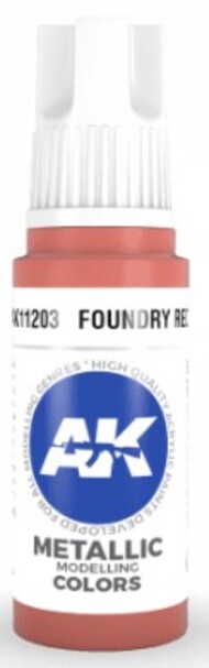  AK Interactive  NoScale Foundry Red Metallic Acrylic Paint 17ml Bottle* AKI11203