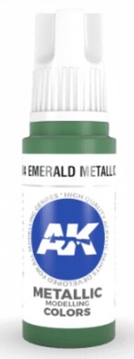  AK Interactive  NoScale Emerald Metallic Green Acrylic Paint 17ml Bottle* AKI11204