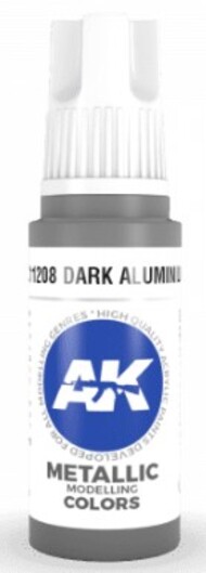  AK Interactive  NoScale Dark Aluminum Metallic Acrylic Paint 17ml Bottle AKI11208