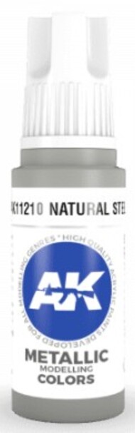  AK Interactive  NoScale Natural Steel Metallic Acrylic Paint 17ml Bottle* AKI11210