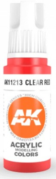  AK Interactive  NoScale Clear Red Acrylic Paint 17ml Bottle AKI11213
