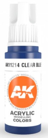  AK Interactive  NoScale Clear Blue Acrylic Paint 17ml Bottle AKI11214