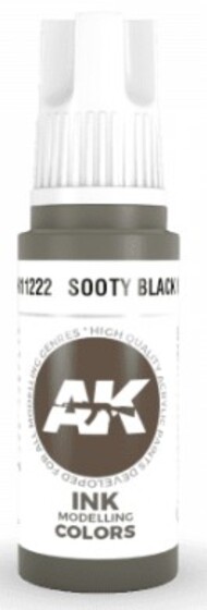 AK Interactive  NoScale Sooty Black Ink Acrylic Paint 17ml Bottle AKI11222