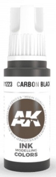  AK Interactive  NoScale Carbon Black Ink Acrylic Paint 17ml Bottle AKI11223