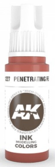  AK Interactive  NoScale Penetrating Red Ink Acrylic Paint 17ml Bottle AKI11227