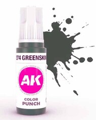 AK Interactive  NoScale Color Punch: Greenskin Punch 3G Acrylic Paint 17ml Bottle AKI11274