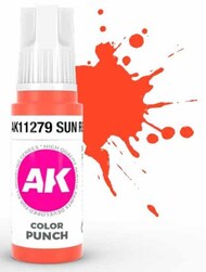 AK Interactive  NoScale Color Punch: Sun Red 3G Acrylic Paint 17ml Bottle AKI11279