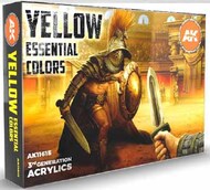  AK Interactive  NoScale Yellow Essential Acrylic Paint Set (6 Colors) 17ml Bottles* AKI11615