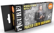  AK Interactive  NoScale Figures Series: Panzer Crew Black Uniforms Acrylic Paint Set (6 Colors) 17ml Bottles AKI11622