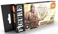  AK Interactive  NoScale Figures Series: DAK Soldier Uniforms Acrylic Paint Set (6 Colors) 17ml Bottles AKI11628