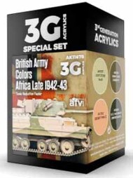 AFV Series: British Army Africa late 1942-43 Acrylic Paint Set (4 Colors) 17ml Bottles #AKI11678