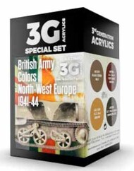 AFV Series: British Army Europe 1941-44 Acrylic Paint Set (4 Colors) 17ml Bottles #AKI11680