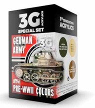 AFV Series: German Army Pre-WWII Acrylic Paint Set (3 Colors) 17ml Bottles #AKI11687