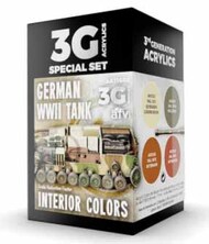 AFV Series: WWII German Tank Interior Acrylic Paint Set (4 Colors) 17ml Bottles #AKI11688