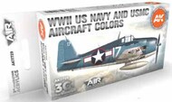  AK Interactive  NoScale Air Series: WWII US Navy & USMC Aircraft Acrylic Paint Set (6 Colors) 17ml Bottles AKI11729