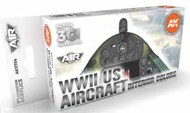  AK Interactive  NoScale Air Series: WWII US Aircraft Interior Acrylic Paint Set (6 Colors) 17ml Bottles AKI11734