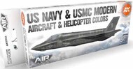  AK Interactive  NoScale Air Series: US Navy & USMC Modern Aircraft & Helicopter Acrylic Paint Set (8 Colors) 17ml Bottles AKI11744
