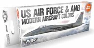 AK Interactive  NoScale Air Series: US Air Force & ANG Modern Aircraft & Helicopter Acrylic Paint Set (8 Colors) 17ml Bottles AKI11746