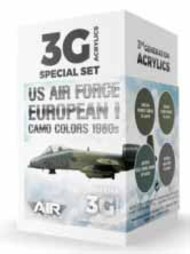  AK Interactive  NoScale Air Series: US Air Force European I Camo 1980s Acrylic Paint Set (4 Colors) 17ml Bottles AKI11749