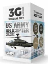  AK Interactive  NoScale Air Series: US Army Helicopter Acrylic Paint Set (8 Colors) 17ml Bottles AKI11750