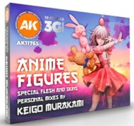  AK Interactive  NoScale Anime Figures Special Flesh & Skins Acrylic Paint Set (18 Colors) 17ml Bottles AKI11765