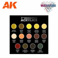  AK Interactive  NoScale Wargame Series Crusher Dwarf Starter Acrylic Paint Set (14 Colors) 17ml Bottles AKI11769