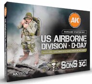 Wargame Starter Set: US Airborne Division D-Day (14 Colors) 17ml Bottles #AKI11778