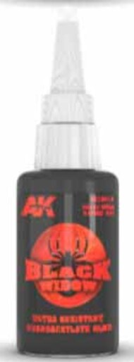 AK Interactive  NoScale Black Widow Cyanocrylate Glue Matt Finish 20g Bottle* AKI12016