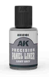  AK Interactive  NoScale Precision Panel Liner - Light Grey 30ml AKI12101