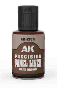 AK Interactive  NoScale Precision Panel Liner - Dark Brown 30ml AKI12104