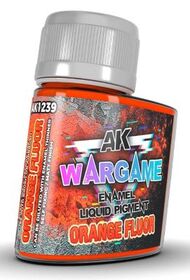  AK Interactive  NoScale Wargame Liquid Pigment: Orange Fluorescent Enamel 35ml Bottle AKI1239
