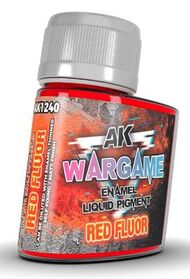  AK Interactive  NoScale Wargame Liquid Pigment: Red Fluorescent Enamel 35ml Bottle AKI1240