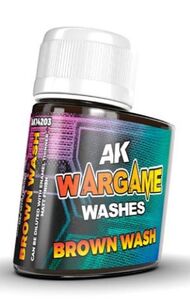  AK Interactive  NoScale Wargame Washes: Brown Enamel 35ml Bottle AKI14203