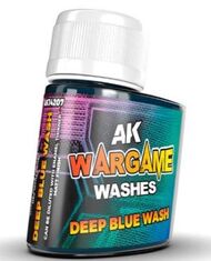  AK Interactive  NoScale Wargame Washes: Deep Blue Enamel 35ml Bottle AKI14207