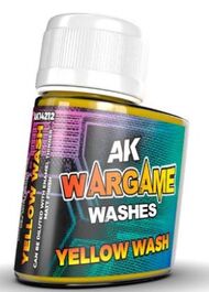  AK Interactive  NoScale Wargame Washes: Yellow Enamel 35ml Bottle AKI14212