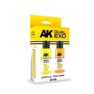  AK Interactive  NoScale Dual Exo: Power Yellow & Fusion Orange Acrylic Paint Set 60ml Bottles AKI1545