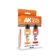  AK Interactive  NoScale Dual Exo: Light Brown & Asteroid Brown Acrylic Paint Set 60ml Bottles AKI1549