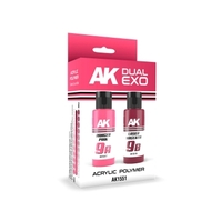  AK Interactive  NoScale Dual Exo: Ranger Pink & Laser Magenta Acrylic Paint Set 60ml Bottles AKI1551