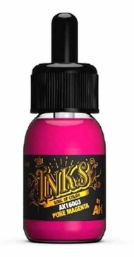  AK Interactive  NoScale Inks: Pure Magenta Acrylic 30ml Bottle AKI16003