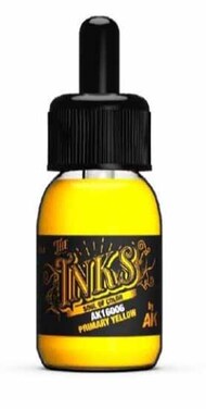  AK Interactive  NoScale Inks: Primary Yellow Acrylic 30ml Bottle AKI16006