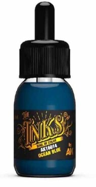  AK Interactive  NoScale Inks: Ocean Blue Acrylic 30ml Bottle AKI16014