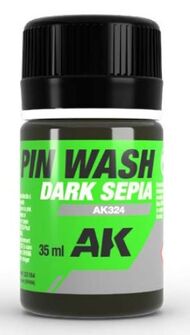 Dark Sepia Pin Wash Enamel 35ml Bottle #AKI324