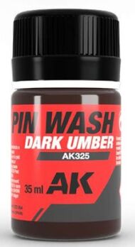  AK Interactive  NoScale Dark Umber Pin Wash Enamel 35ml Bottle AKI325