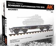  AK Interactive  1/35 German Railway Schwerer Plattformwagen Type SSYS Flat Car w/Track Section (Plastic Kit) AKI35501