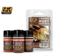 AFV Series: Crusted Rust Deposits Weathering Enamel Paint Set (3 Colors) 35ml Bottles #AKI4110